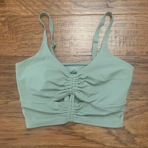 Athleta Cinch Longline Bra XS D-DD Sage Ruched Sports Bra